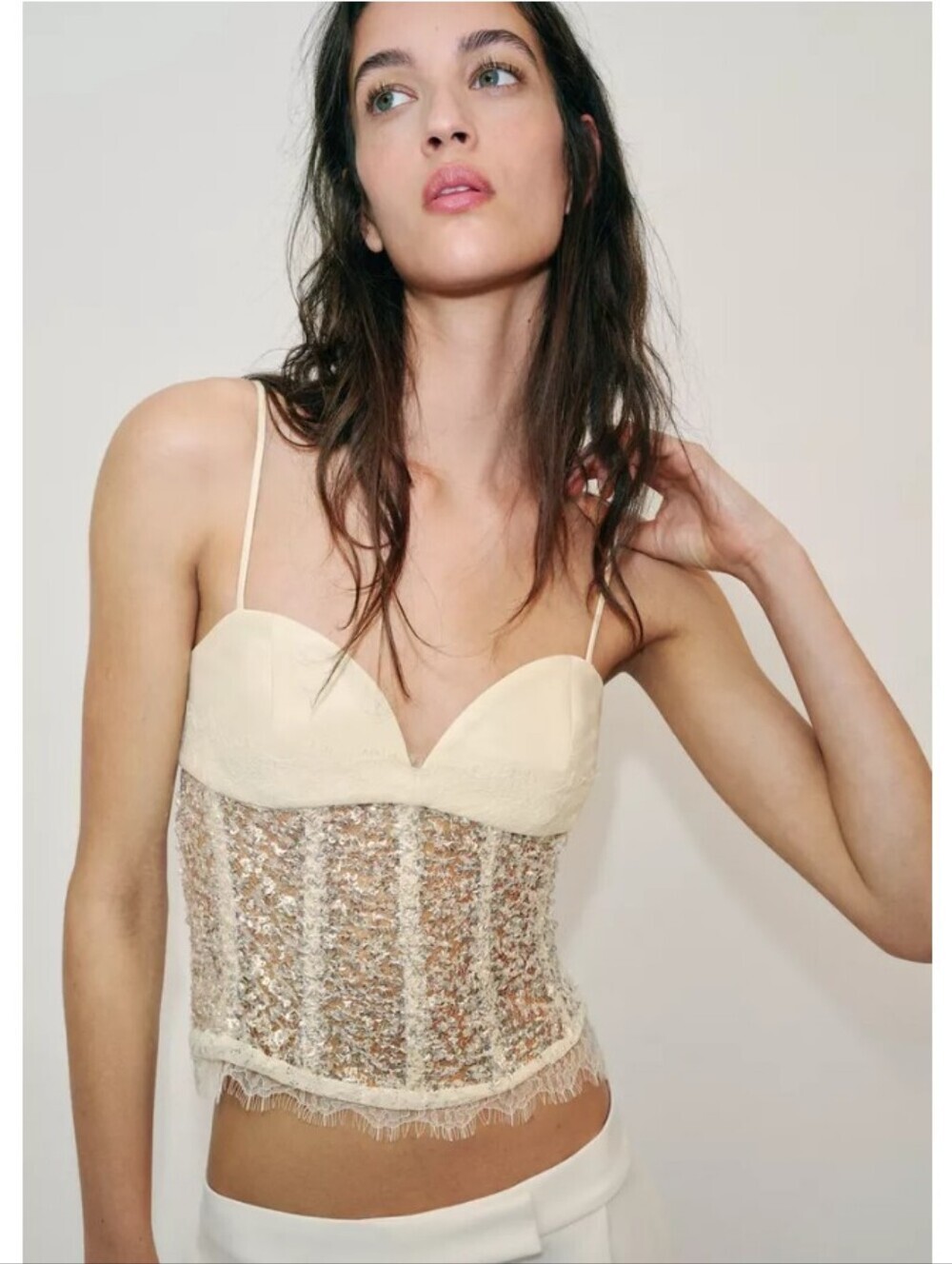 Zara Sequin Corset Top